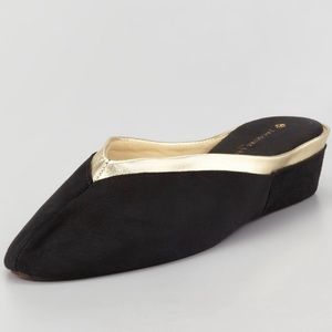 New! Jacques Levine Suede Wedge Mule Slippers Size 9 Made in Spain